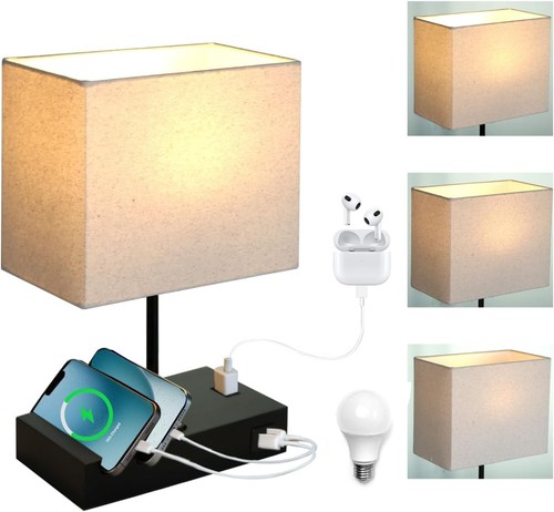 Touch nightstand lamp with usb - nightstand,