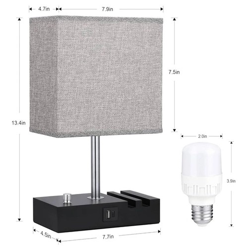 Usb bedside table lamp - bedside, desk