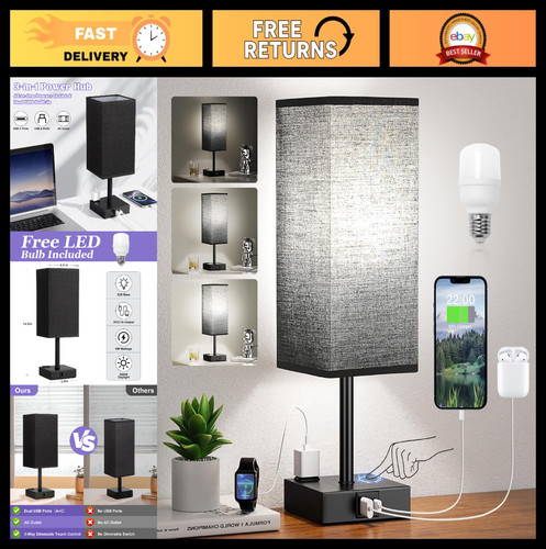 Dimmable touch black - black, bedside