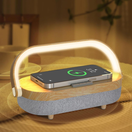 Nightstand lamp with wireless - with,
