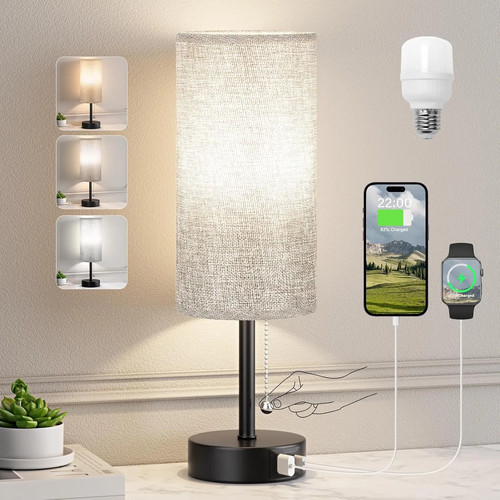Grey bedside table lamp for - grey,