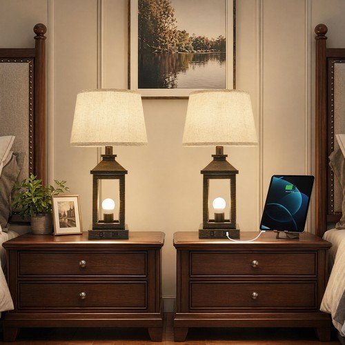 Touch bedside lamp set - 21'', of