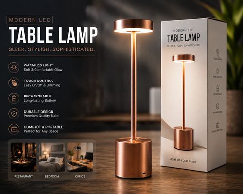 Modern led table lamp - table,