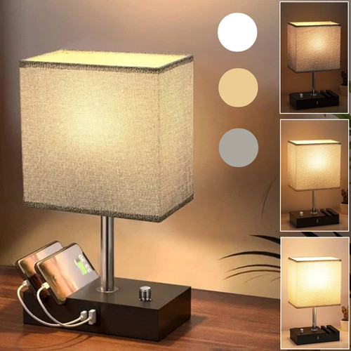 Usb bedside table lamp desk - table,