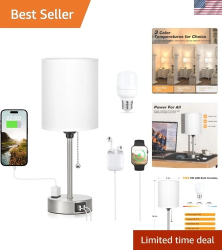 Elegant white bedside lamp - white,