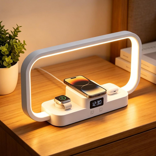 Led bedside lamp with wireless - bedside,