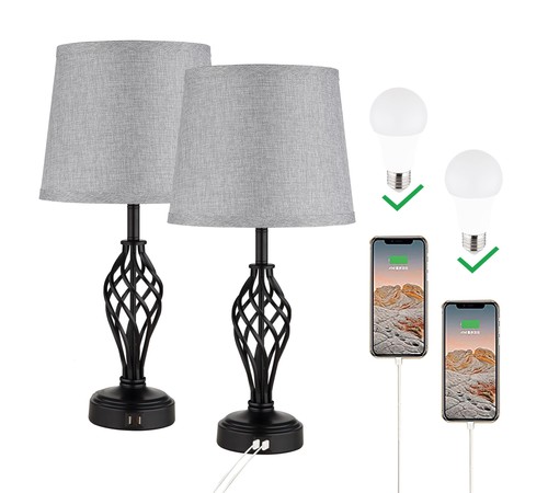 Charging table lamps set 2 - lamps,